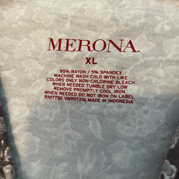 EUC. Women’s Gray & White Floral Cowl Neck T -Shirt Dress. Sleeveless. Size XL. - Picture 5 of 6